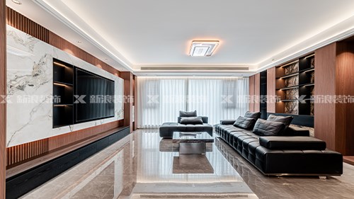 140㎡意式輕奢美學(xué) 木紋巖板碰撞高定質(zhì)感|長沙全屋整裝